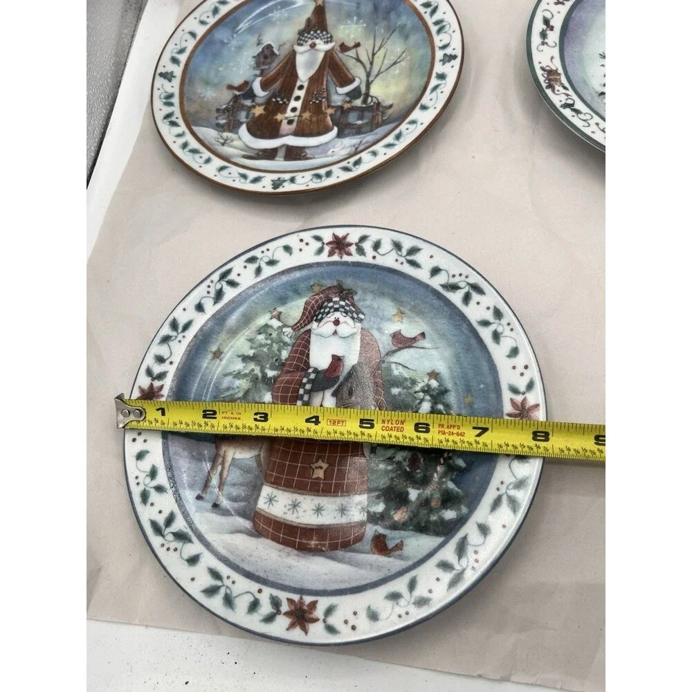 Set 3 Christmas Santa Salad Plates 8